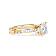 Natalia Lab Diamond Engagement Side Stone Ring 18K Gold 2.50CT F/VS1