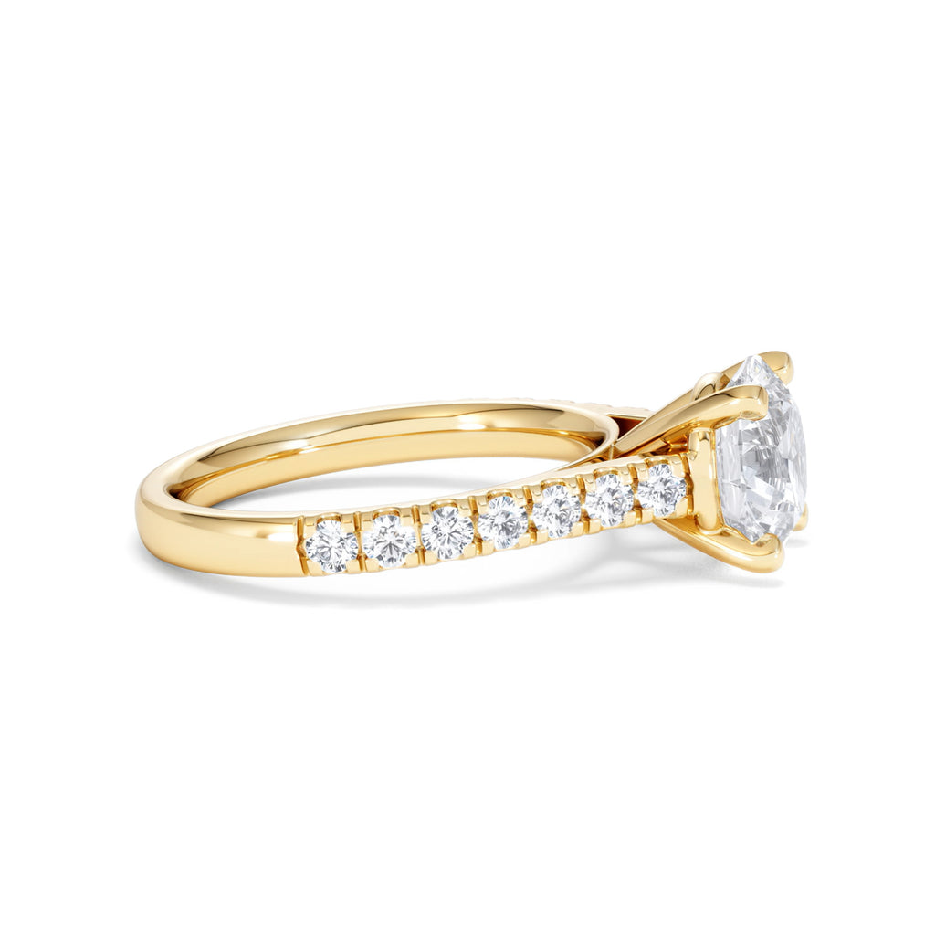 Natalia Lab Diamond Engagement Side Stone Ring 18K Gold 2.50CT F/VS1