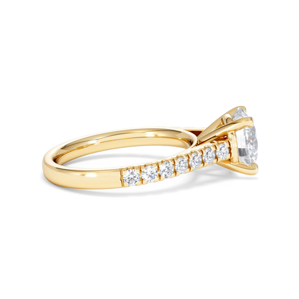 Natalia Lab Diamond Engagement Side Stone Ring 18K Gold 2.50CT F/VS1