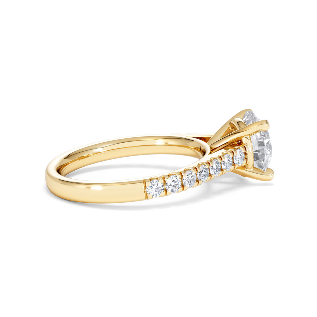 Natalia Lab Diamond Engagement Side Stone Ring 18K Gold 2.50CT F/VS1