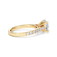 Natalia Lab Diamond Engagement Side Stone Ring 18K Gold 2.50CT F/VS1