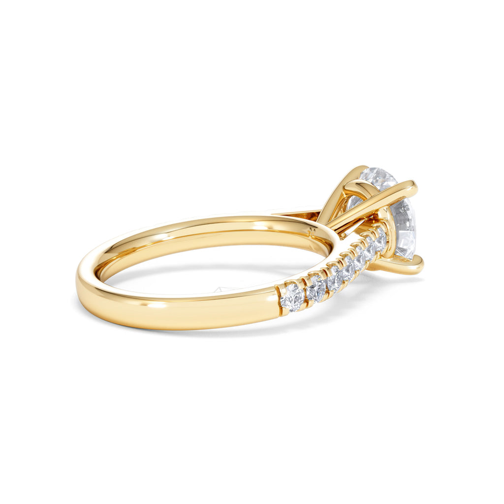 Natalia Lab Diamond Engagement Side Stone Ring 18K Gold 2.50CT F/VS1
