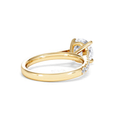 Natalia Lab Diamond Engagement Side Stone Ring 18K Gold 2.50CT F/VS1