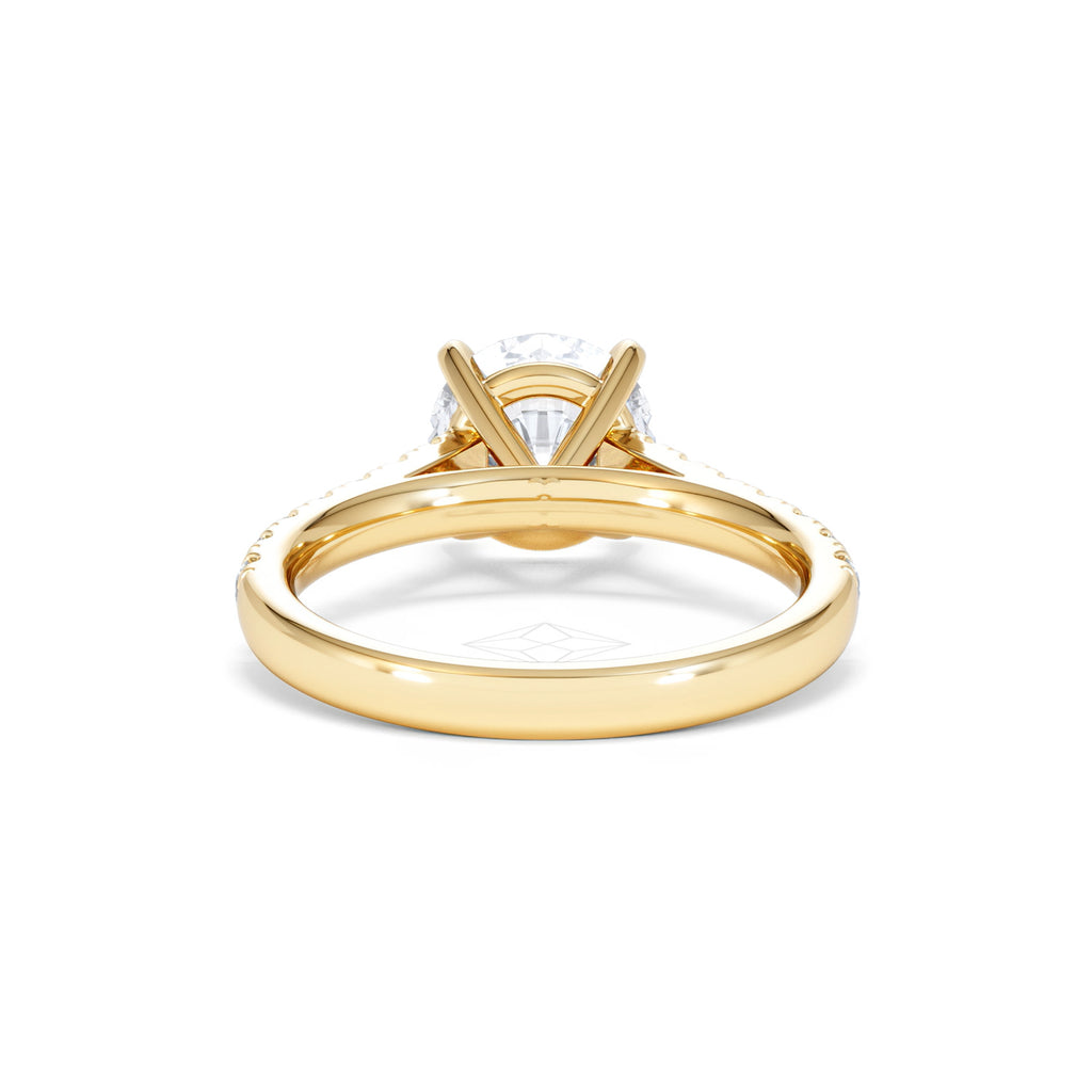 Natalia Lab Diamond Engagement Side Stone Ring 18K Gold 2.50CT F/VS1