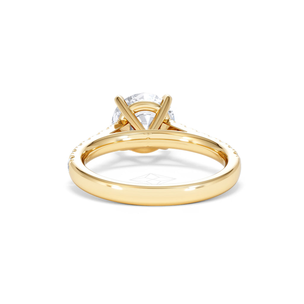 Natalia Lab Diamond Engagement Side Stone Ring 18K Gold 2.50CT F/VS1
