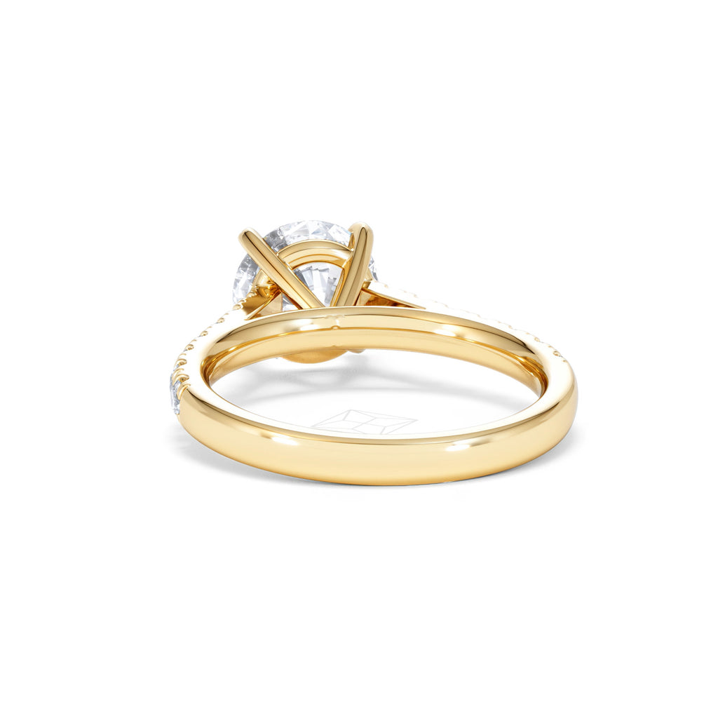 Natalia Lab Diamond Engagement Side Stone Ring 18K Gold 2.50CT F/VS1