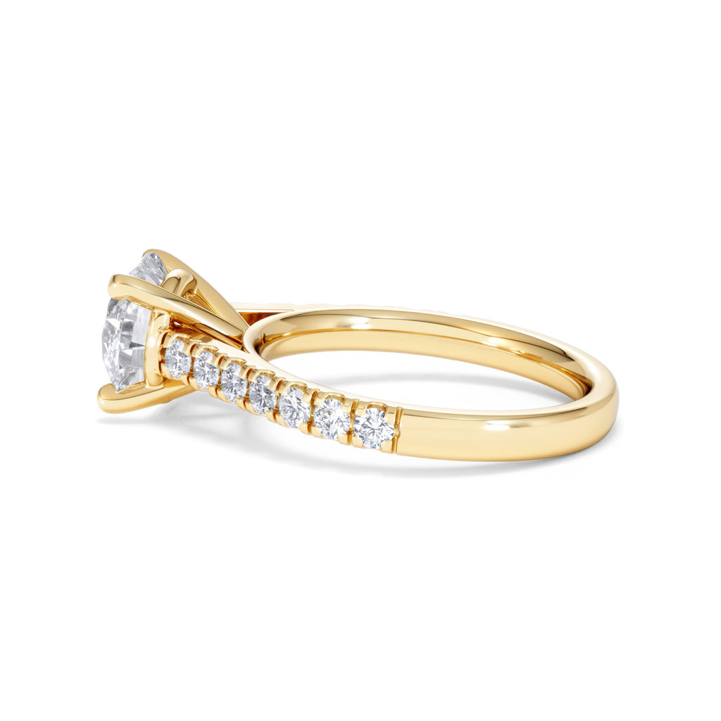 Natalia Lab Diamond Engagement Side Stone Ring 18K Gold 2.50CT F/VS1