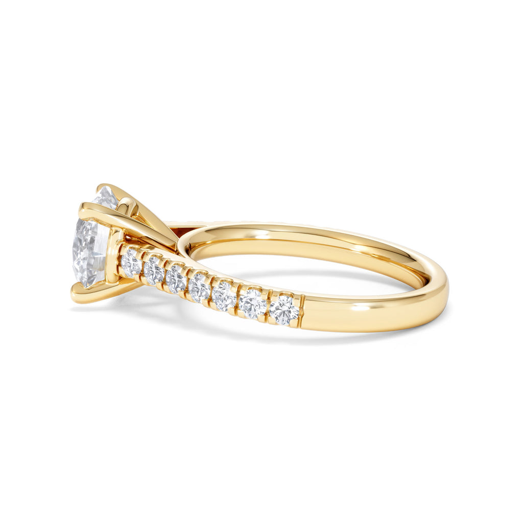 Natalia Lab Diamond Engagement Side Stone Ring 18K Gold 2.50CT F/VS1