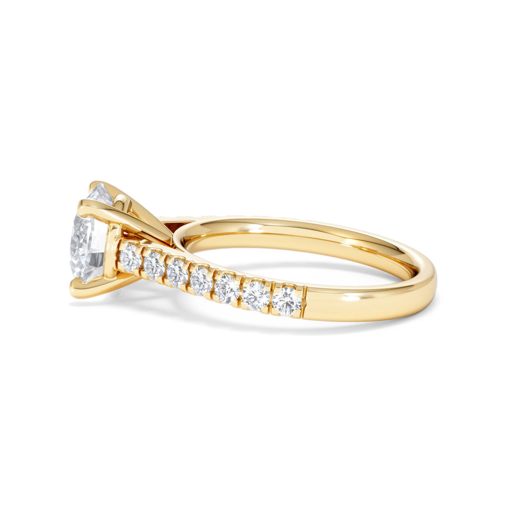 Natalia Lab Diamond Engagement Side Stone Ring 18K Gold 2.50CT F/VS1