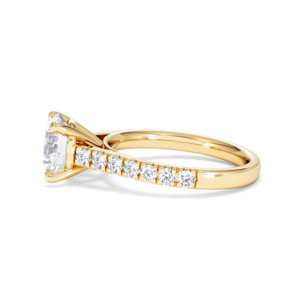 Natalia Lab Diamond Engagement Side Stone Ring 18K Gold 2.50CT F/VS1