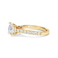 Natalia Lab Diamond Engagement Side Stone Ring 18K Gold 2.50CT F/VS1