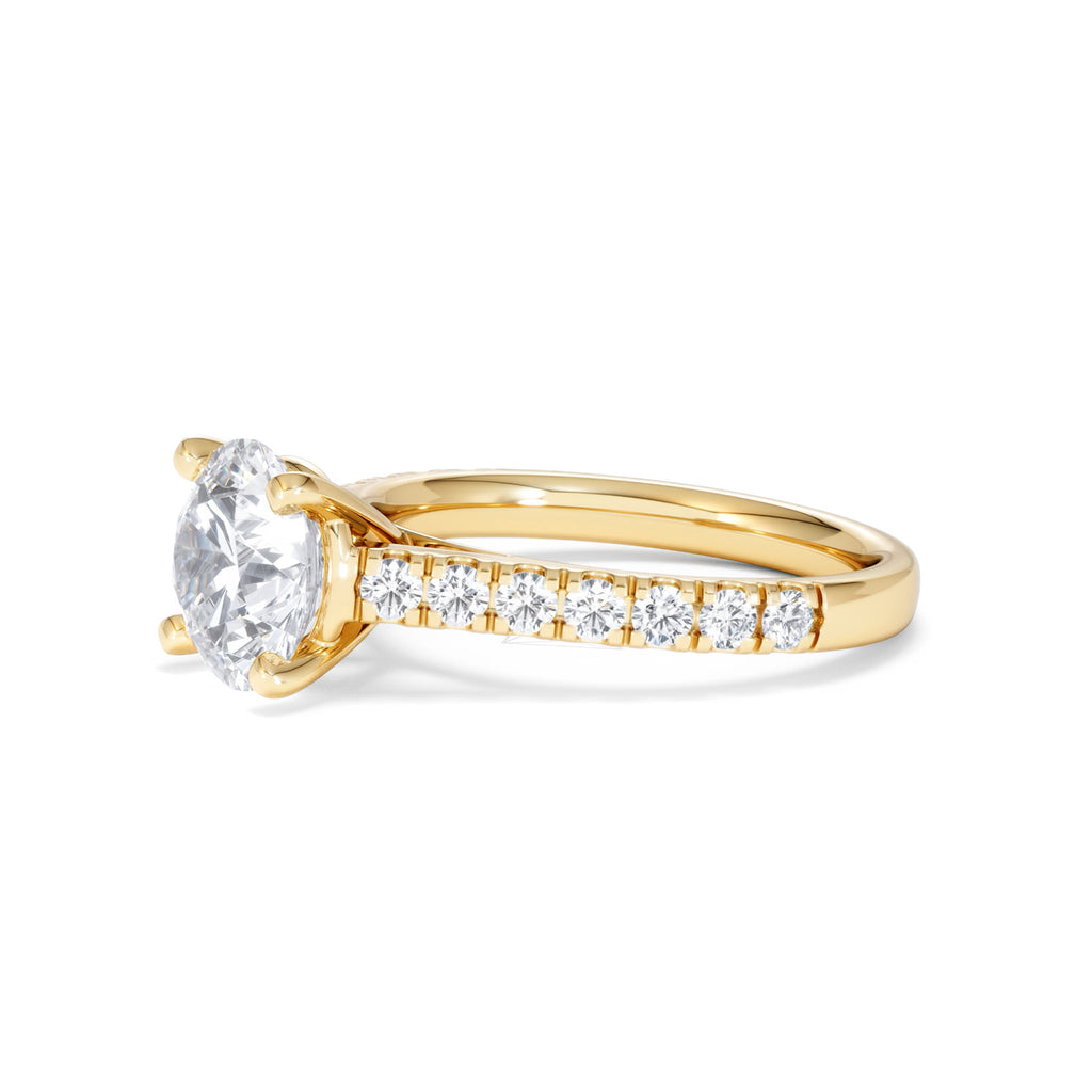Natalia Lab Diamond Engagement Side Stone Ring 18K Gold 2.50CT F/VS1