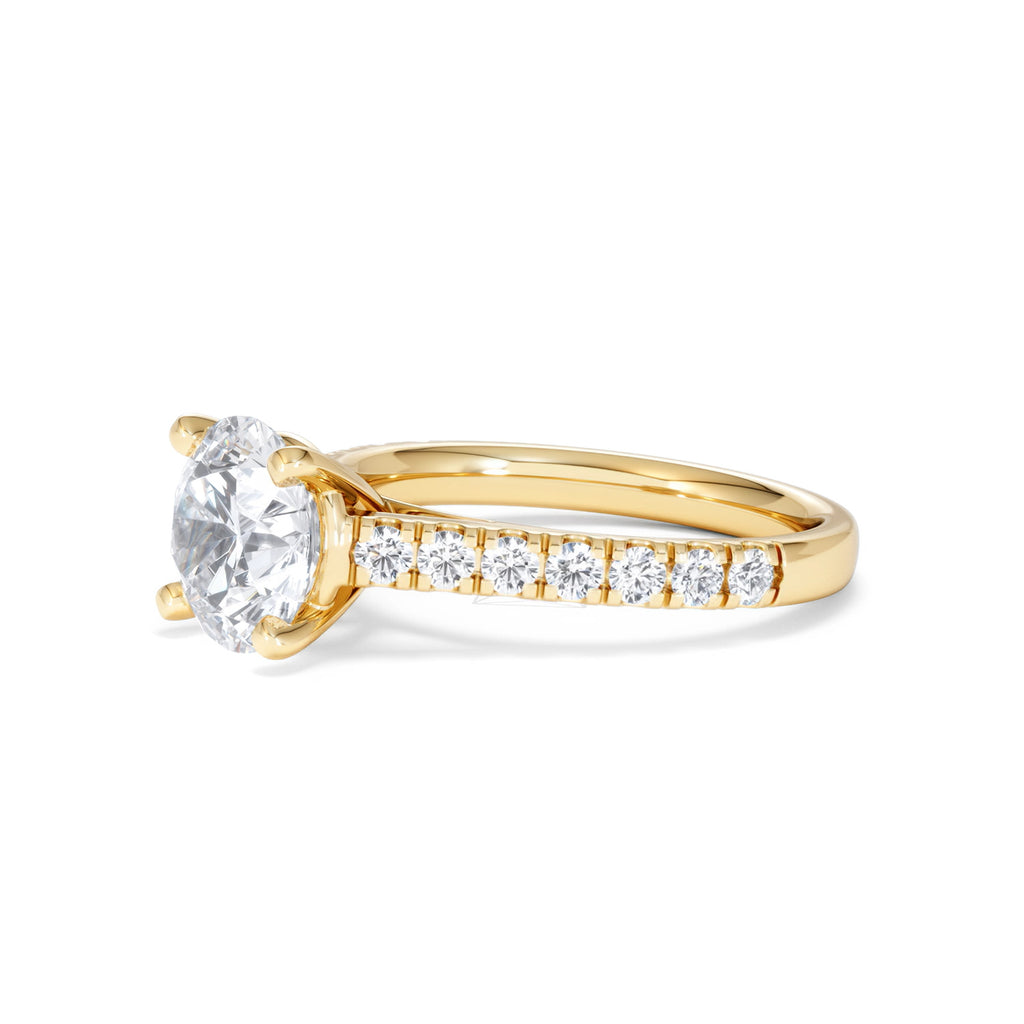 Natalia Lab Diamond Engagement Side Stone Ring 18K Gold 2.50CT F/VS1