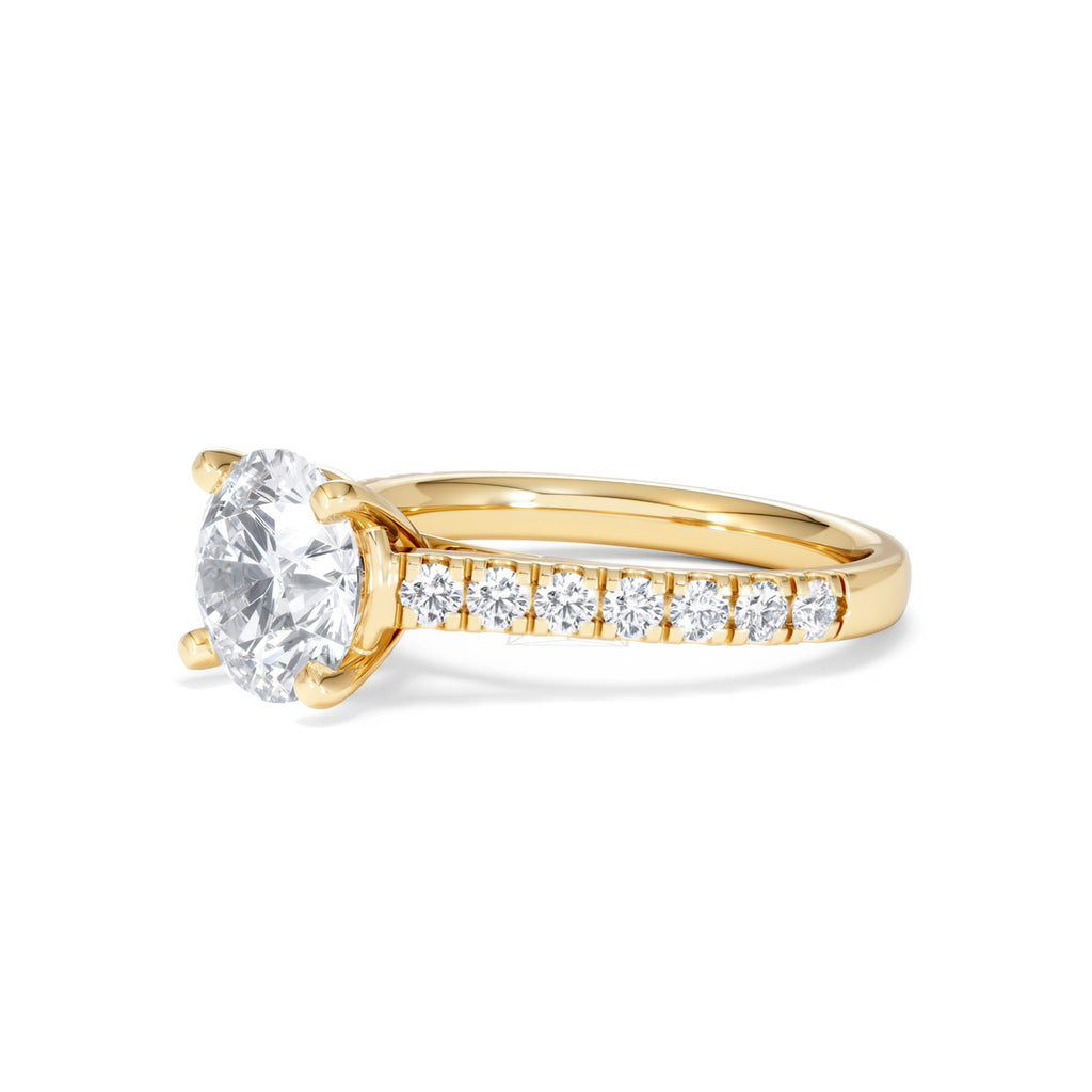 Natalia Lab Diamond Engagement Side Stone Ring 18K Gold 2.50CT F/VS1