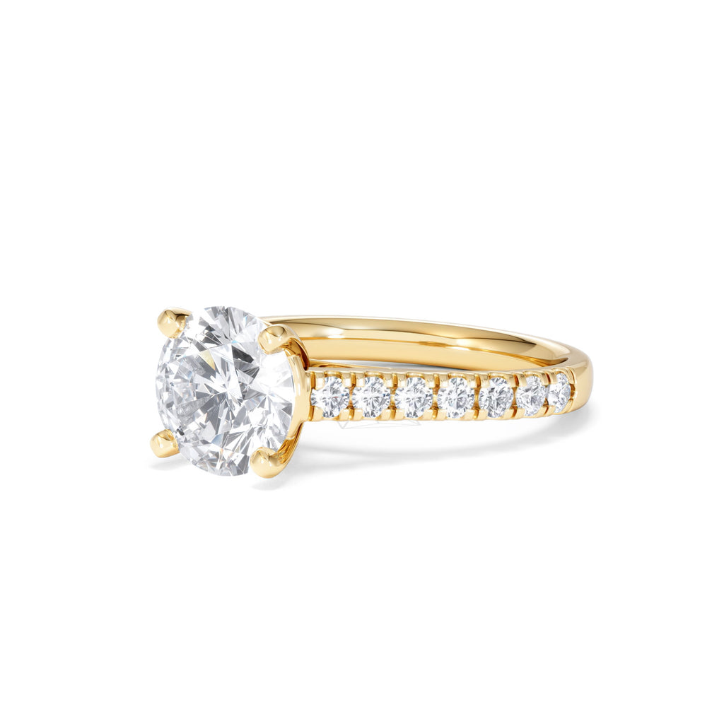 Natalia Lab Diamond Engagement Side Stone Ring 18K Gold 2.50CT F/VS1