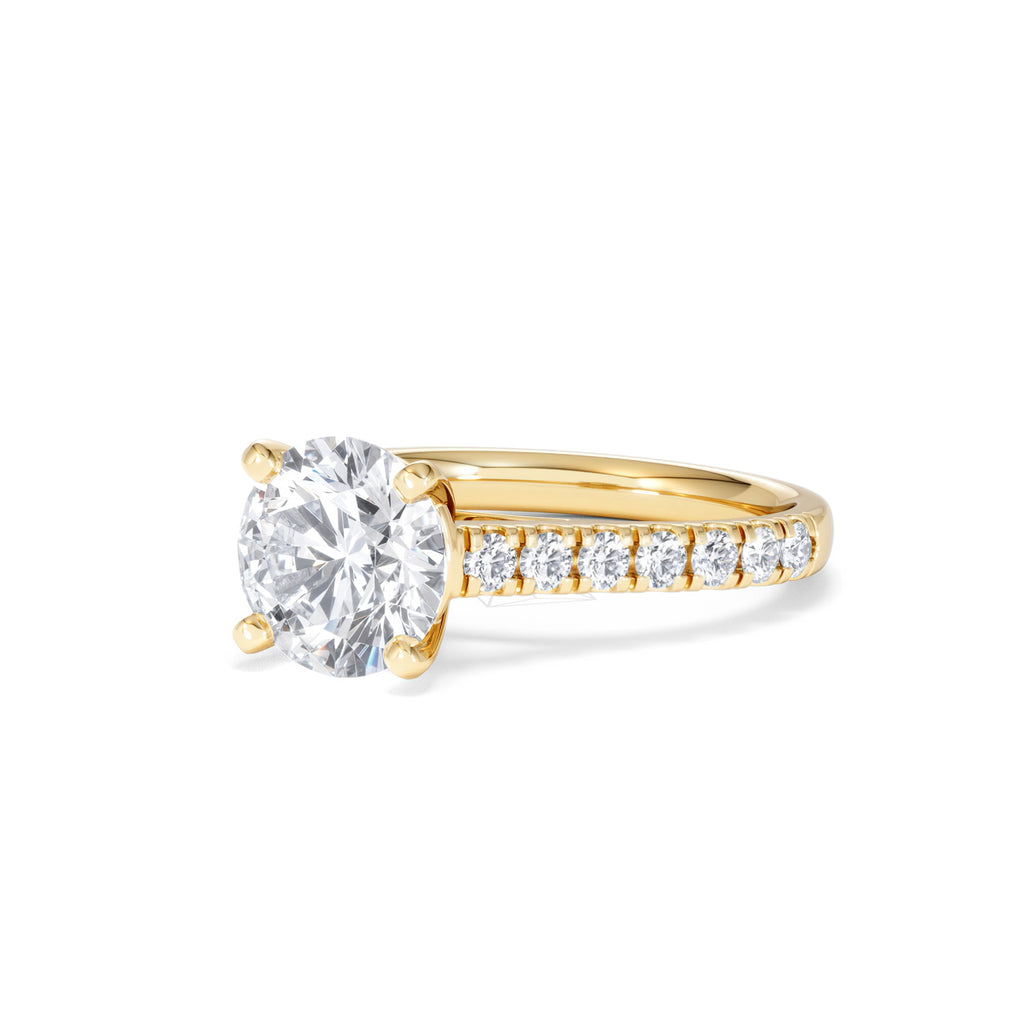 Natalia Lab Diamond Engagement Side Stone Ring 18K Gold 2.50CT F/VS1