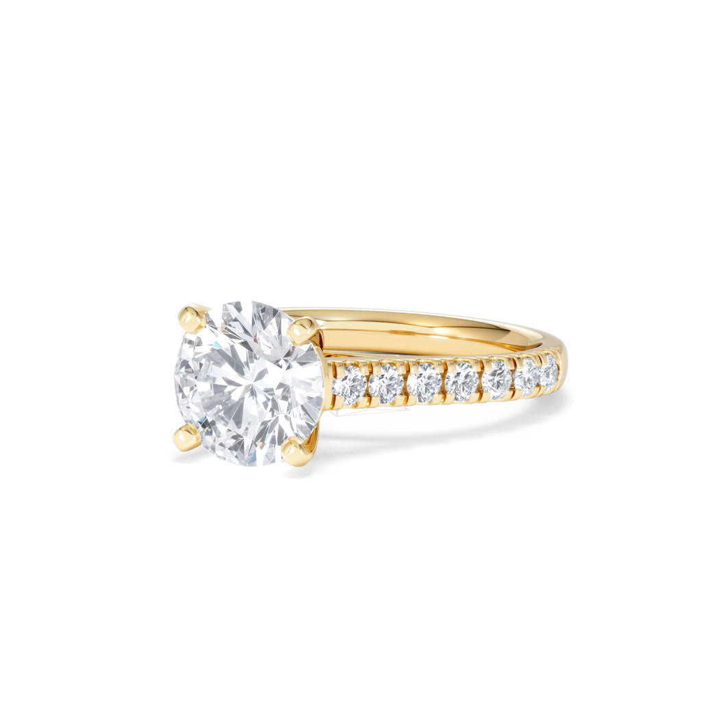 Natalia Lab Diamond Engagement Side Stone Ring 18K Gold 2.50CT F/VS1