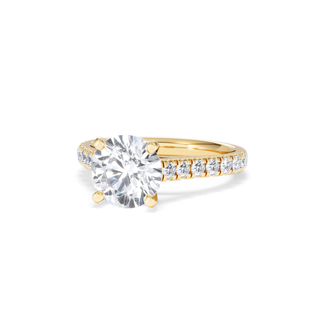 Natalia Lab Diamond Engagement Side Stone Ring 18K Gold 2.50CT F/VS1