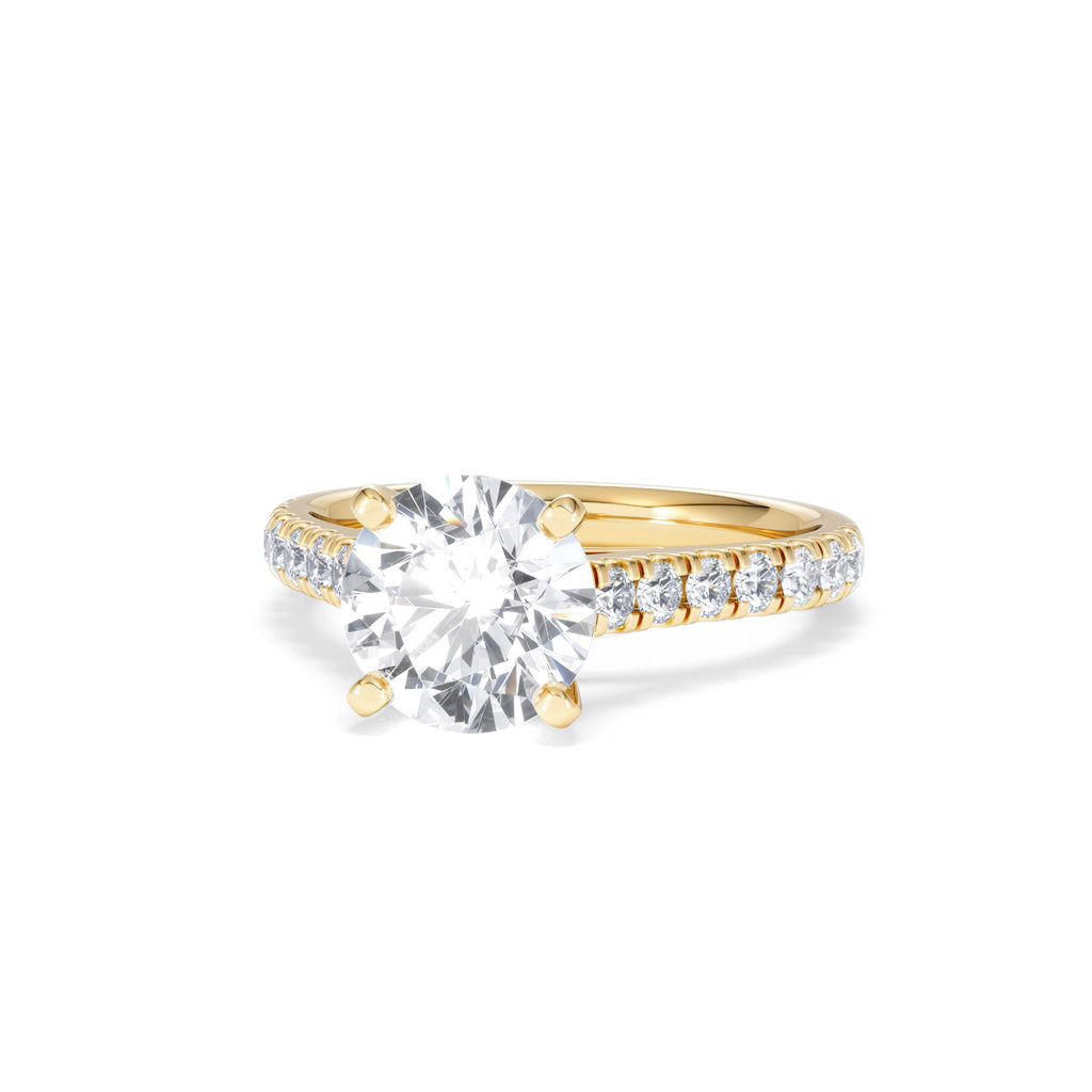 Natalia Lab Diamond Engagement Side Stone Ring 18K Gold 2.50CT F/VS1
