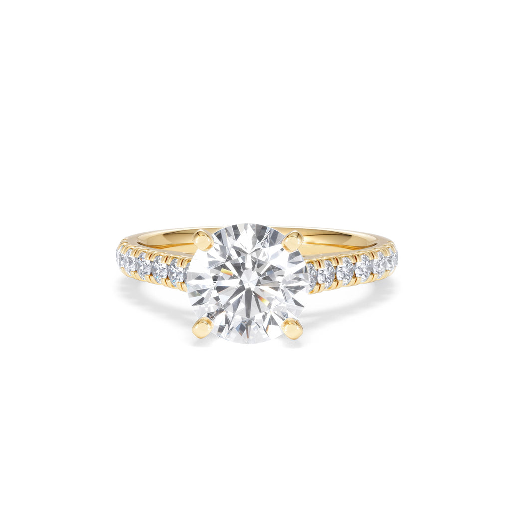 Natalia Lab Diamond Engagement Side Stone Ring 18K Gold 2.50CT F/VS1