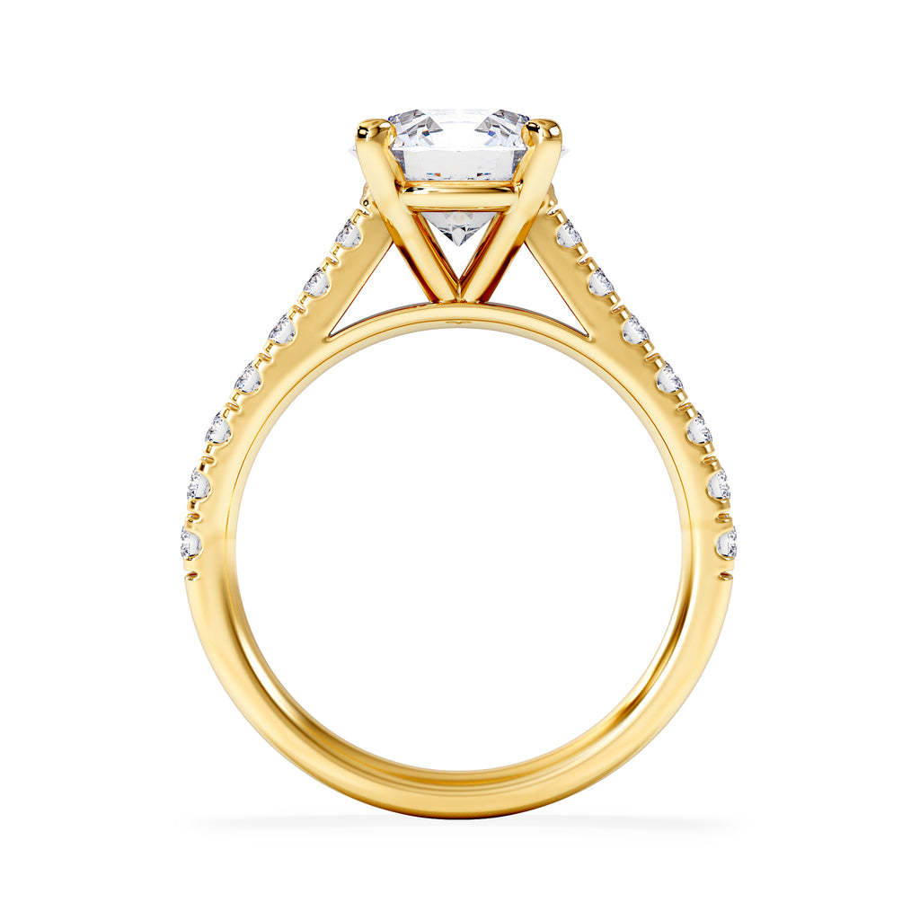Natalia Lab Diamond Engagement Side Stone Ring 18K Gold 2.50CT F/VS1