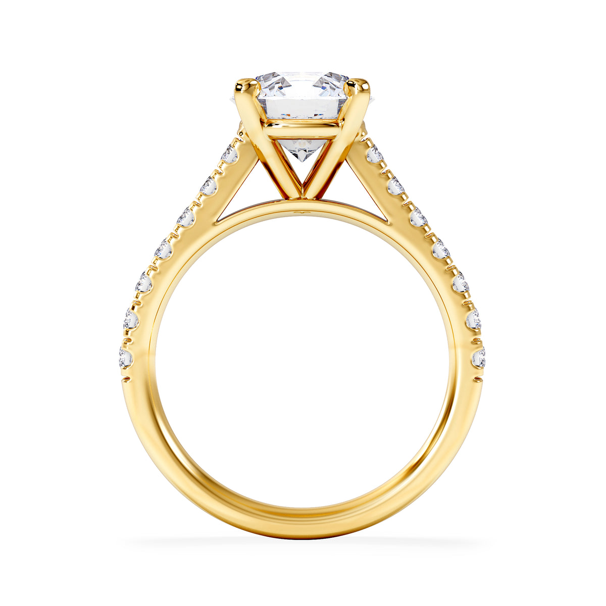 Natalia Lab Diamond Engagement Side Stone Ring 18K Gold 2.50CT F/VS1