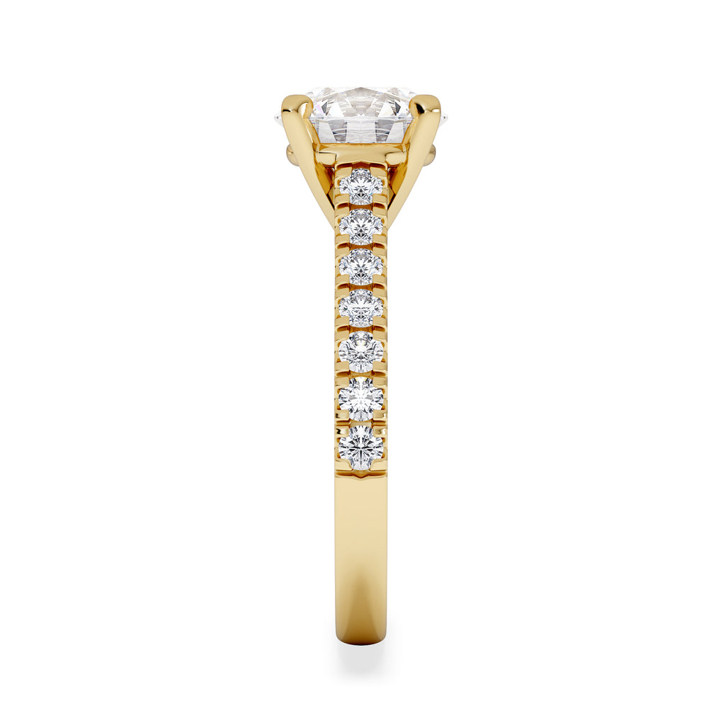 Natalia Lab Diamond Engagement Side Stone Ring 18K Gold 2.50CT F/VS1