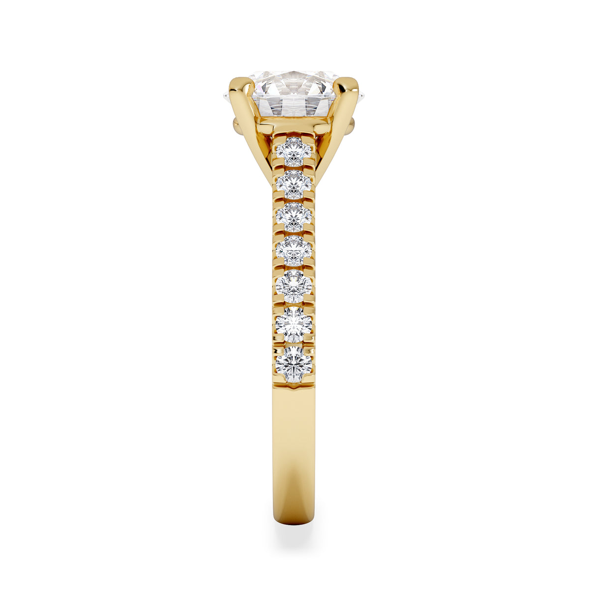 Natalia Lab Diamond Engagement Side Stone Ring 18K Gold 2.50CT F/VS1