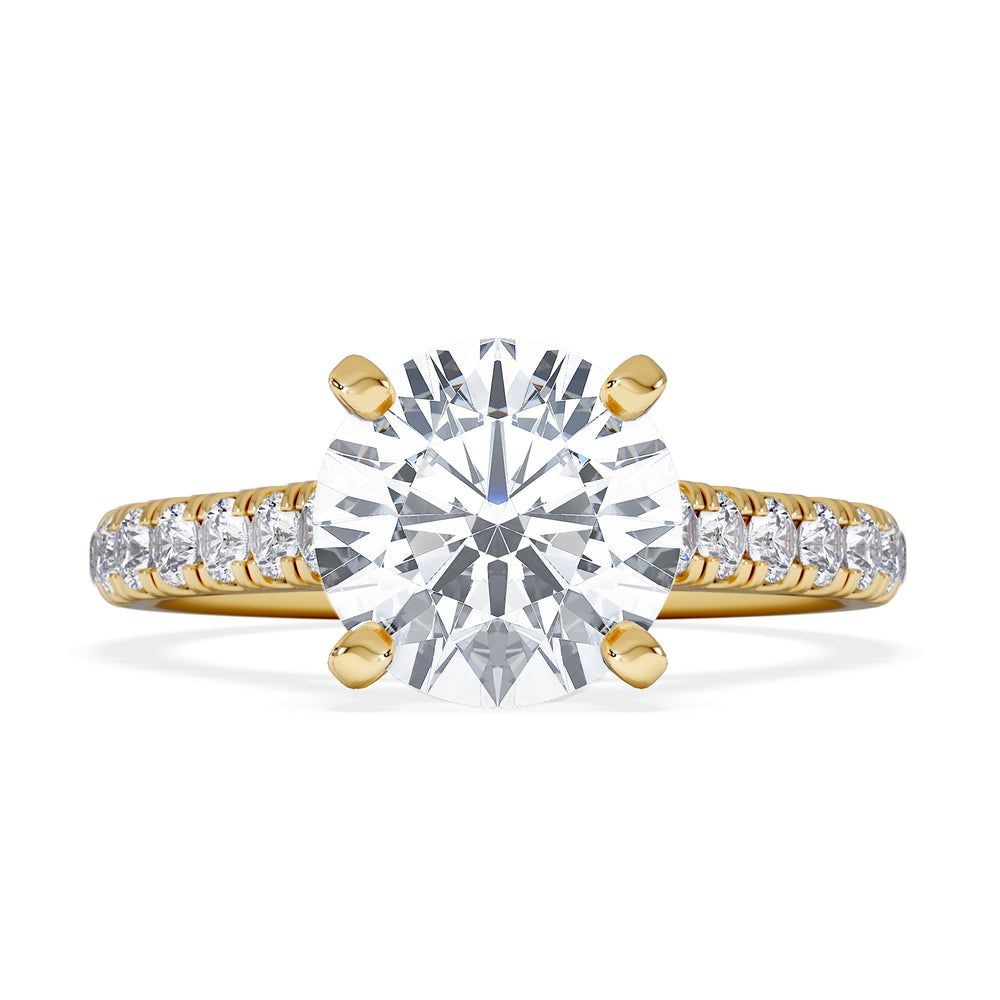 Natalia Lab Diamond Engagement Side Stone Ring 18K Gold 2.50CT F/VS1