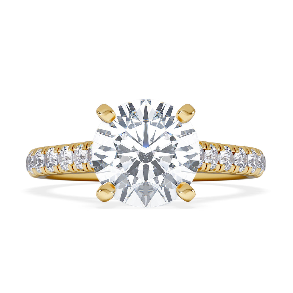 Natalia Lab Diamond Engagement Side Stone Ring 18K Gold 2.50CT F/VS1