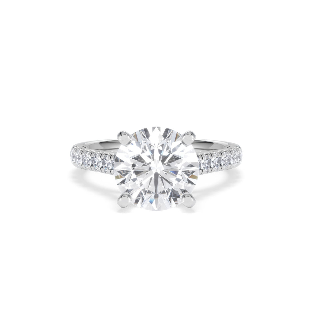 Natalia 3.45ct Lab Diamond Round Cut Engagement Ring in 18K White Gold G/VS1