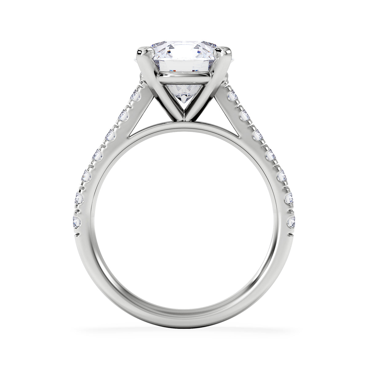 Natalia 3.45ct Lab Diamond Round Cut Engagement Ring in 18K White Gold G/VS1