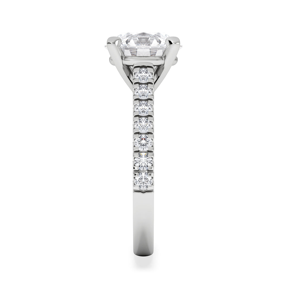 Natalia 3.45ct Lab Diamond Round Cut Engagement Ring in 18K White Gold G/VS1