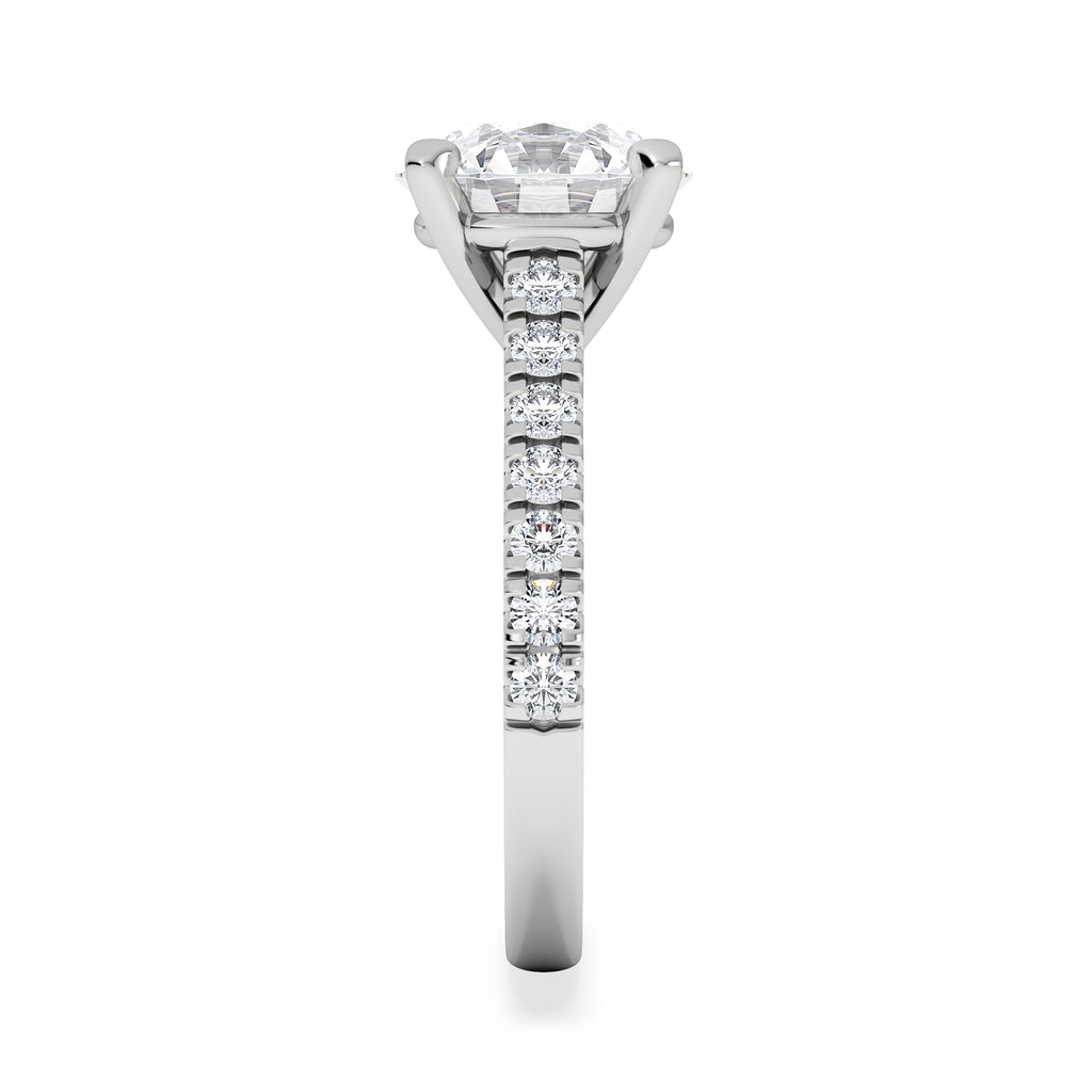 Natalia 3.45ct Lab Diamond Round Cut Engagement Ring in 18K White Gold G/VS1