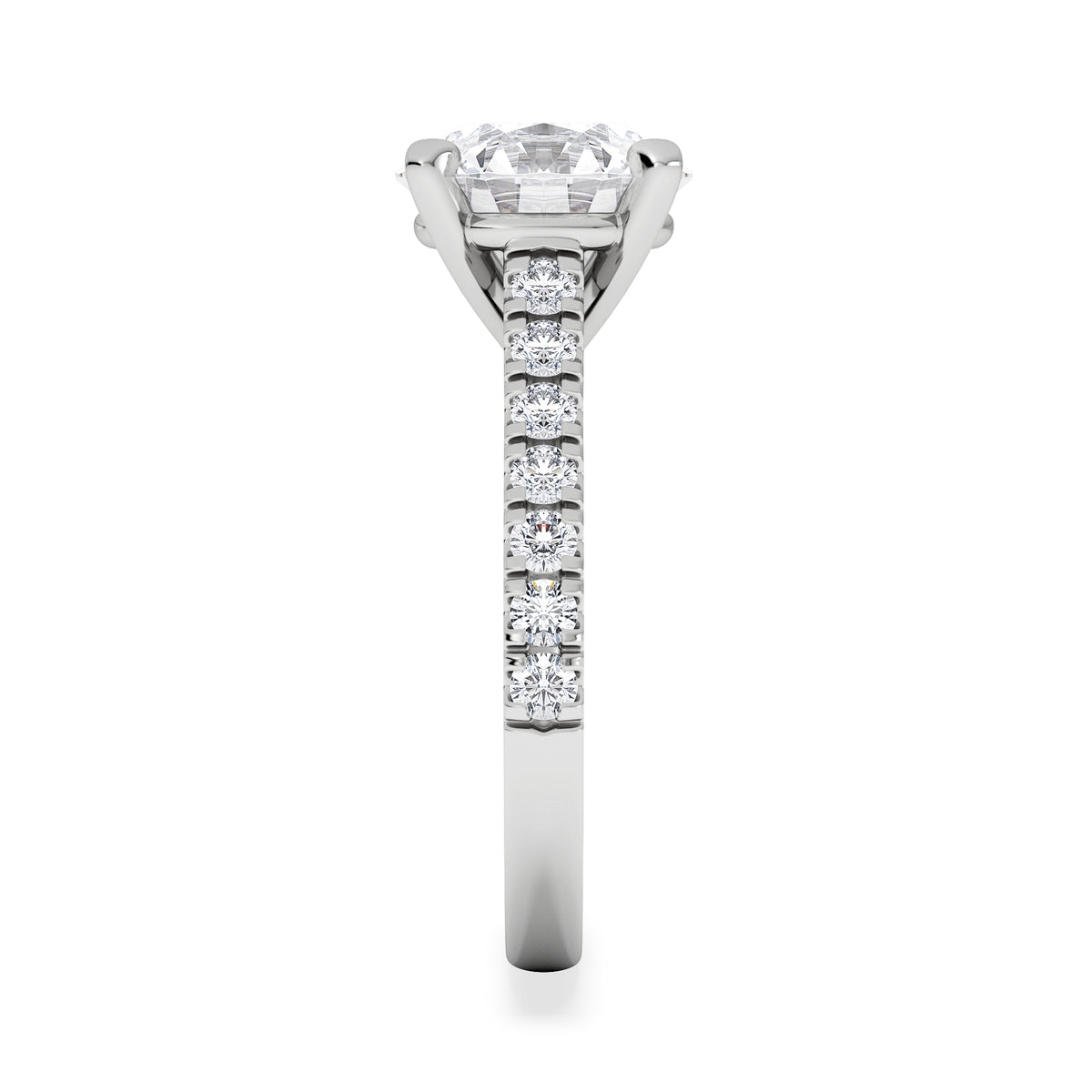Natalia 3.45ct Lab Diamond Round Cut Engagement Ring in 18K White Gold G/VS1