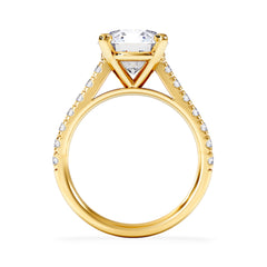 Natalia 3.45ct Lab Diamond Round Cut Engagement Ring in 18K Yellow Gold G/VS1