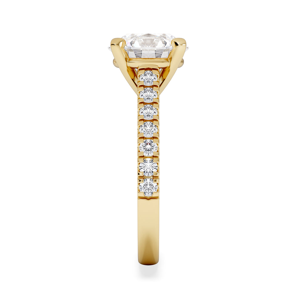 Natalia 3.45ct Lab Diamond Round Cut Engagement Ring in 18K Yellow Gold G/VS1