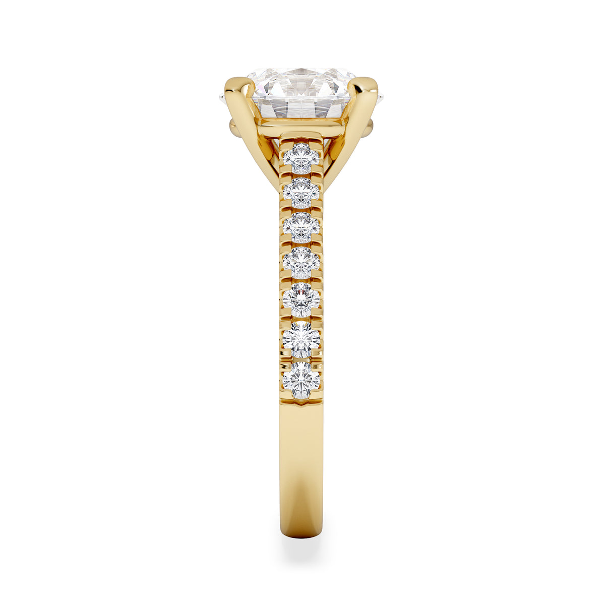 Natalia 3.45ct Lab Diamond Round Cut Engagement Ring in 18K Yellow Gold G/VS1