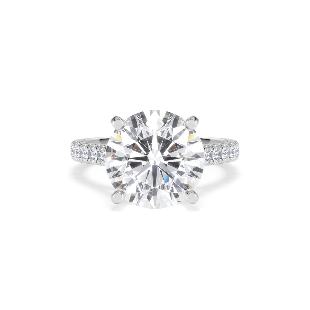 Natalia 5.65ct Lab Diamond Round Cut Engagement Ring in 18K White Gold G/VS1