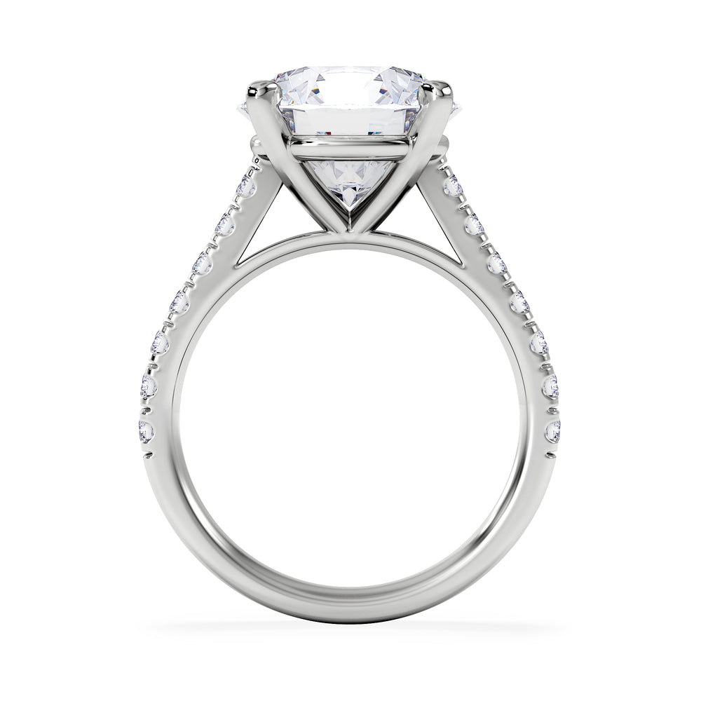 Natalia 5.65ct Lab Diamond Round Cut Engagement Ring in 18K White Gold G/VS1