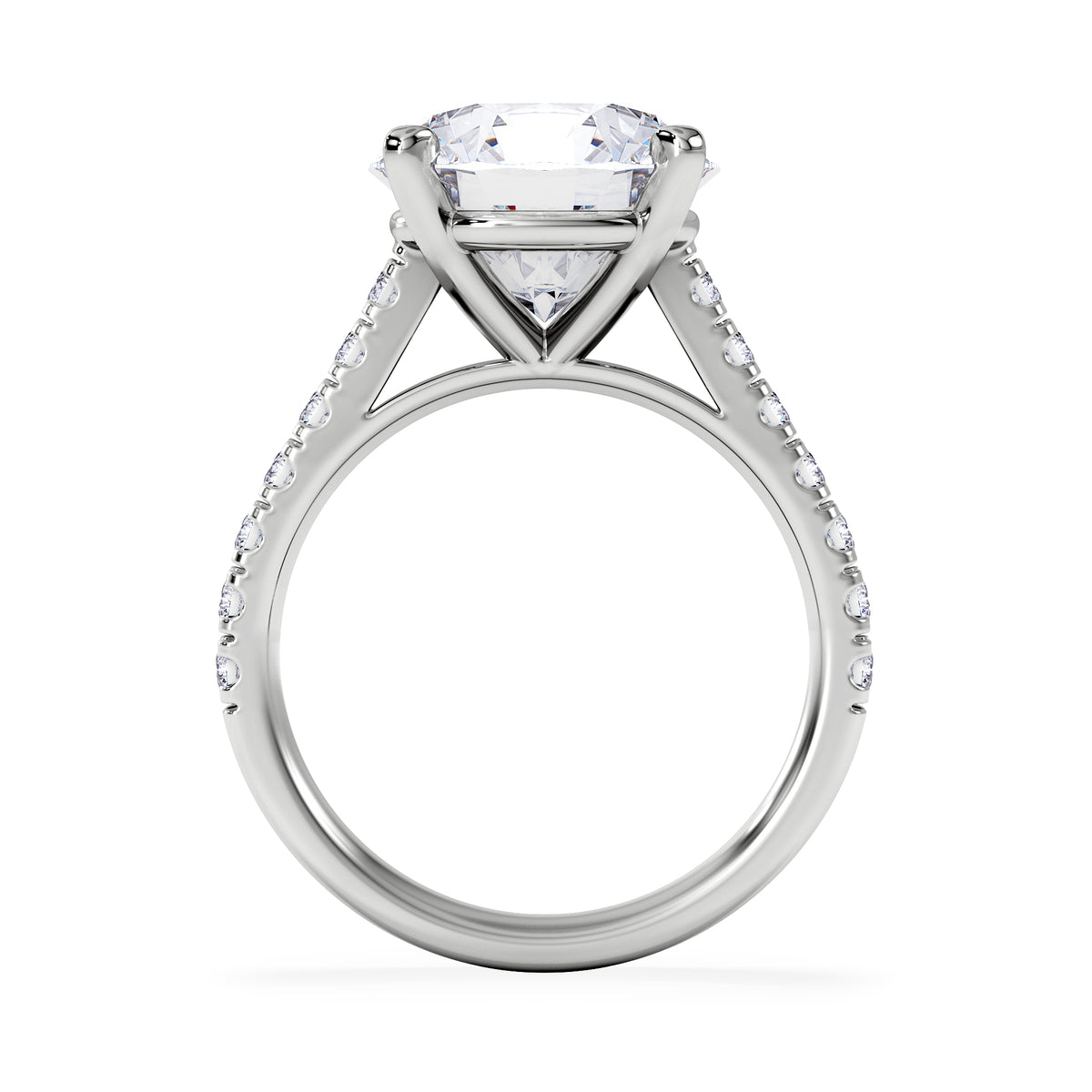 Natalia 5.65ct Lab Diamond Round Cut Engagement Ring in 18K White Gold G/VS1