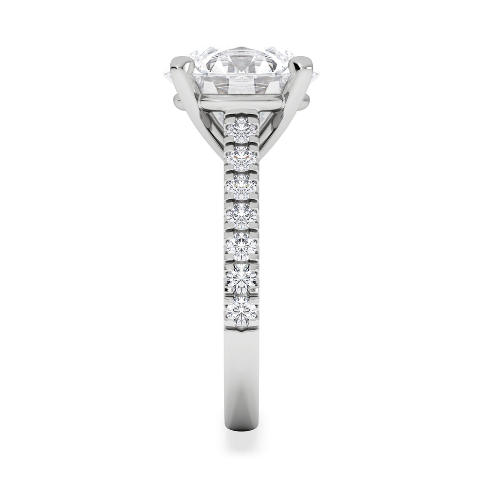 Natalia 5.65ct Lab Diamond Round Cut Engagement Ring in 18K White Gold G/VS1