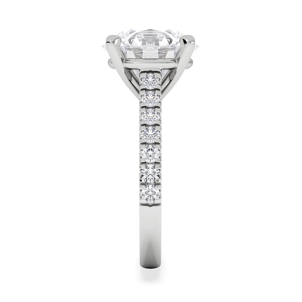 Natalia 5.65ct Lab Diamond Round Cut Engagement Ring in 18K White Gold G/VS1