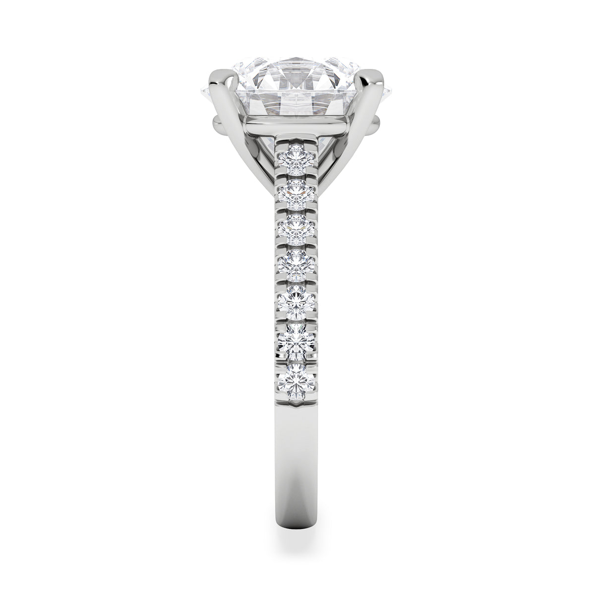 Natalia 5.65ct Lab Diamond Round Cut Engagement Ring in 18K White Gold G/VS1