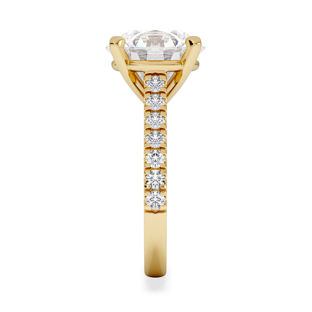 Natalia 5.65ct Lab Diamond Round Cut Engagement Ring in 18K Yellow Gold G/VS1