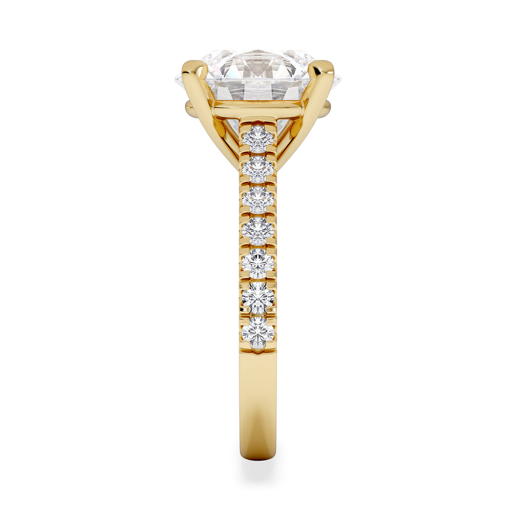 Natalia 5.65ct Lab Diamond Round Cut Engagement Ring in 18K Yellow Gold G/VS1