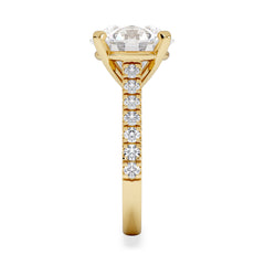 Natalia 5.65ct Lab Diamond Round Cut Engagement Ring in 18K Yellow Gold G/VS1