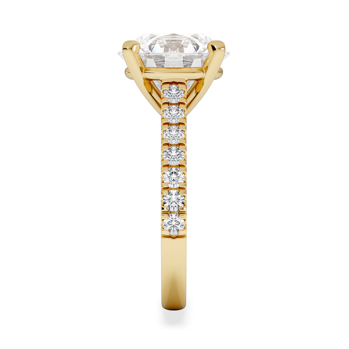 Natalia 5.65ct Lab Diamond Round Cut Engagement Ring in 18K Yellow Gold G/VS1