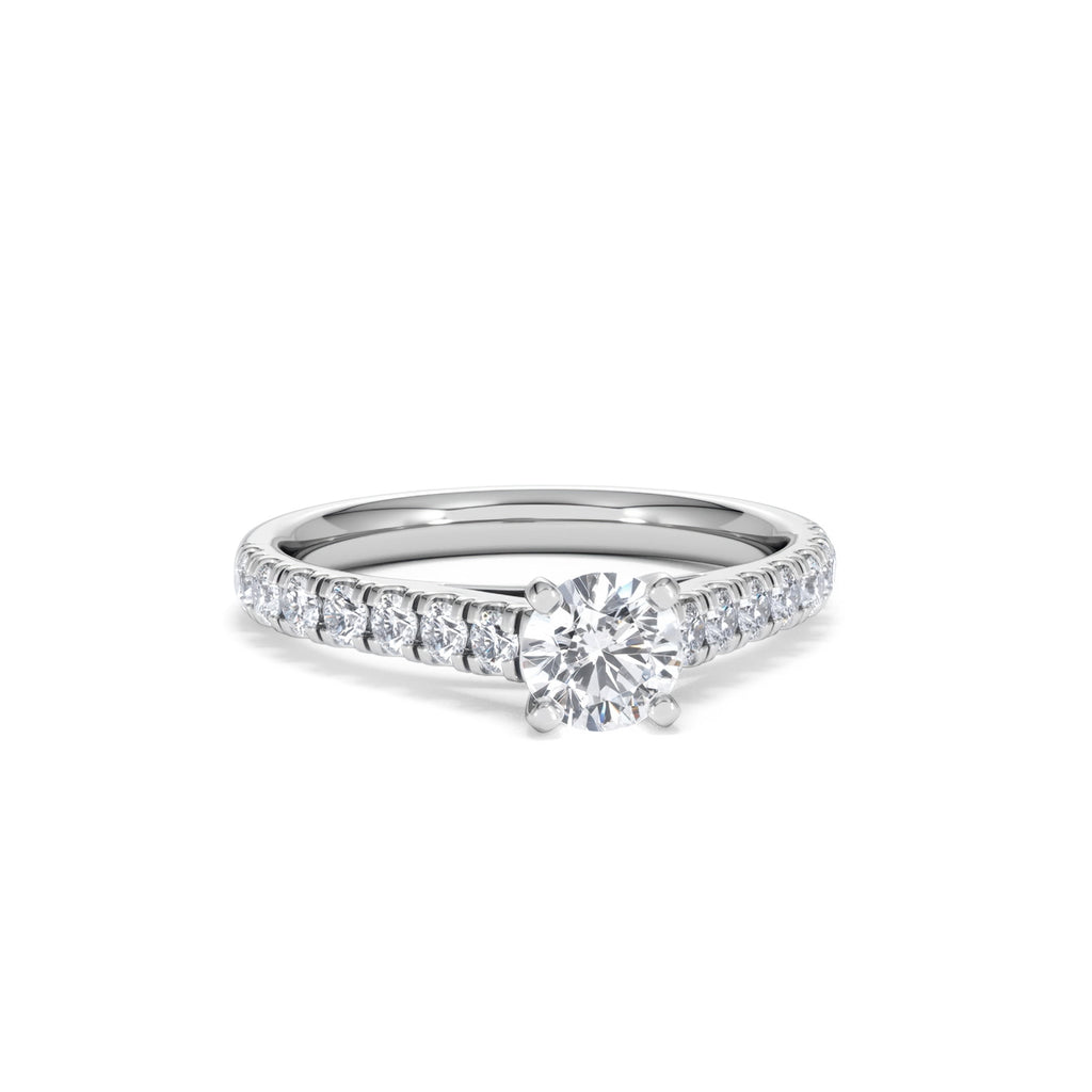 Natalia Diamond Engagement Side Stone Ring 18KW Gold 0.91CT G/VS2