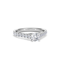 Natalia Diamond Engagement Side Stone Ring 18KW Gold 0.91CT H/SI
